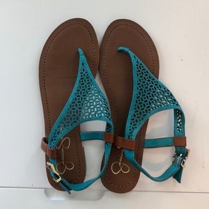 Teal and Leather Jessica Simpson Sandals